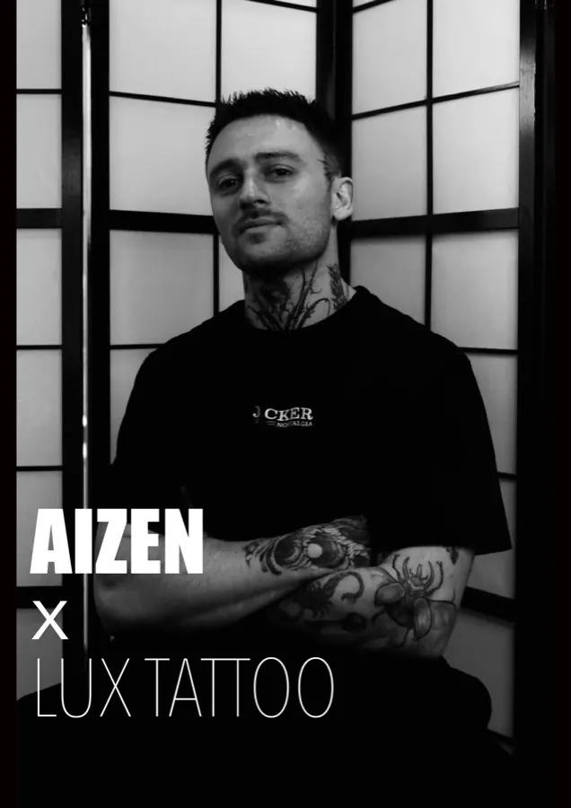 Aizen, tatoueur blackwork dark — Lux Tattoo Biganos, Bassin d'Arcachon